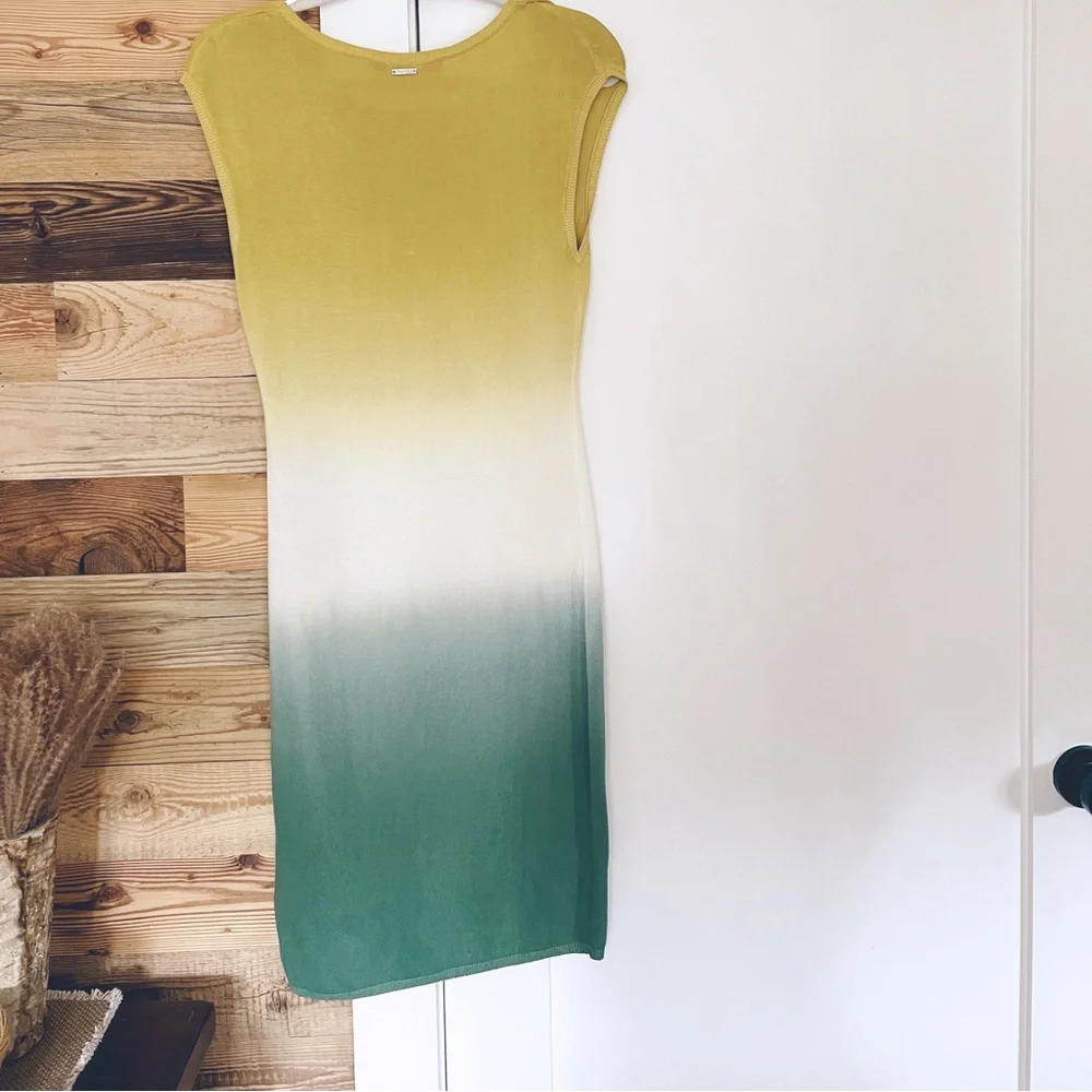 Desigual Mustard Ombre Knit Sleeveless Dress Small